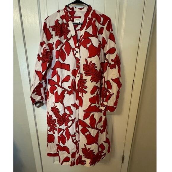 ANTHROPOLOGIE Maeve Floral Printed Shirt Dress M - Picture 7 of 9